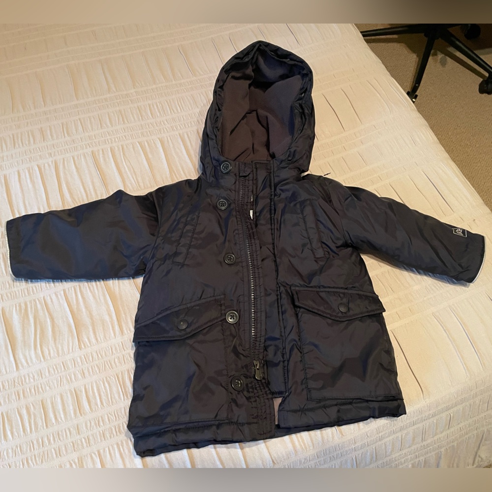 Black Hooded Toddler Winter Coat